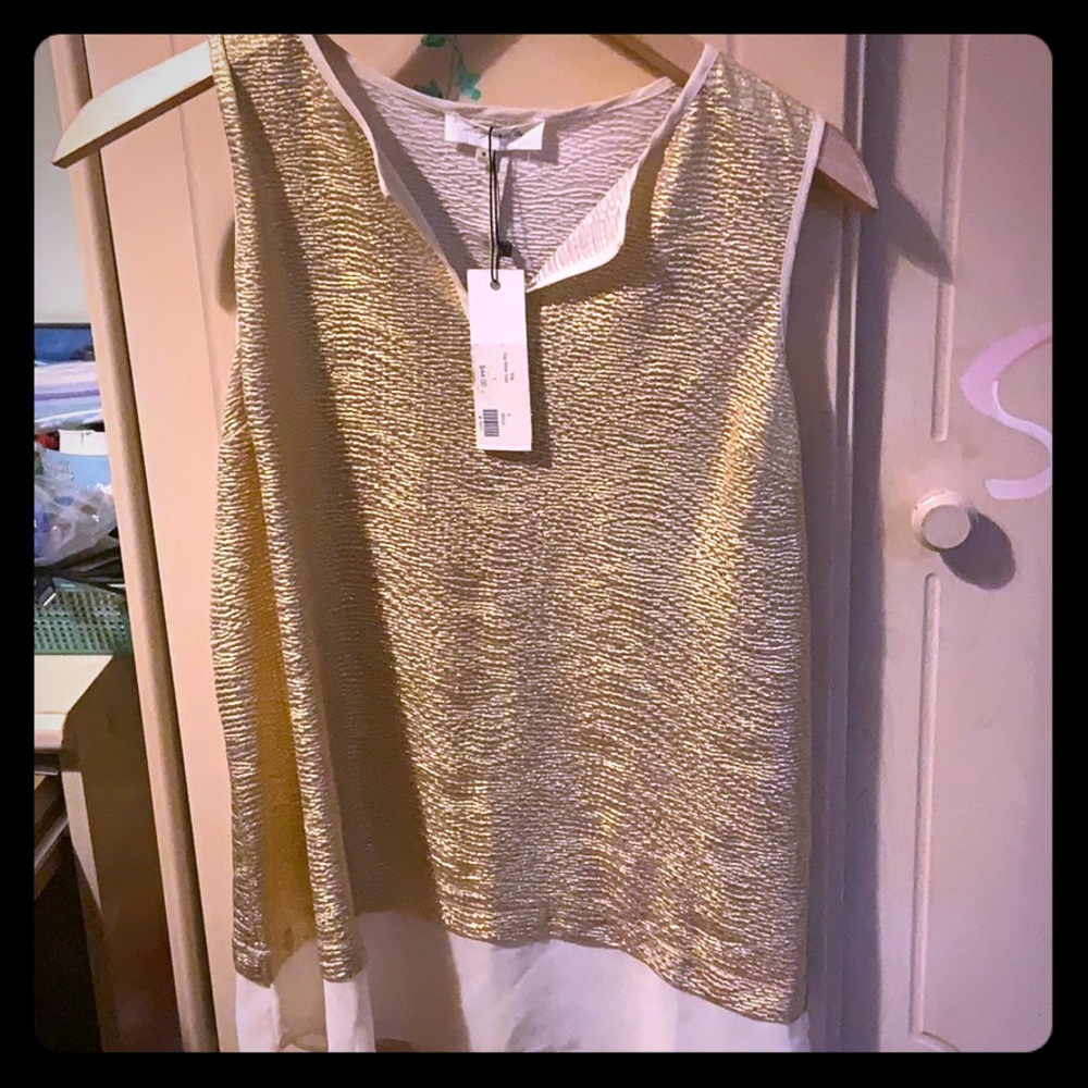 Flowy cream and golden tank top